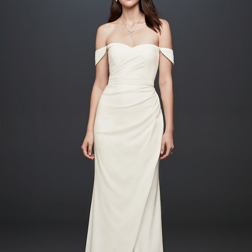 David's Bridal off-white wedding dress size 10